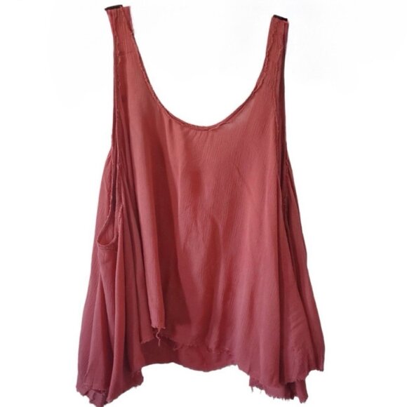 Free People Intimately Mauve Salmon Pink Gauze Swing Tank Top - Picture 1 of 4